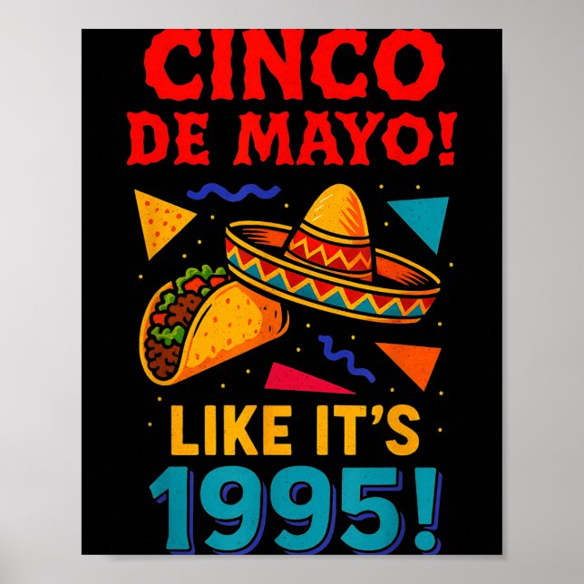 Retro cinco de mayo mexikansk fest  poster (Framsidan)