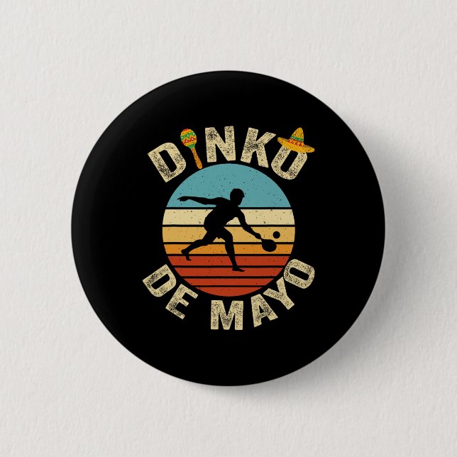 Retro Cinco De Mayo Picklell Player Dinking Dinko Knapp (Framsida)
