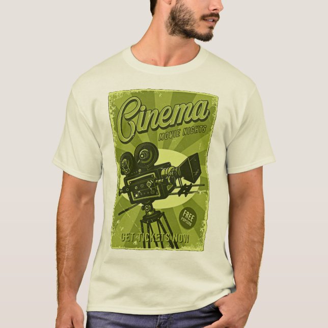 Retro Cinema: Movie Nights T-Shirt (Framsida)