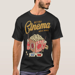 Retro Cinema Movie Nights Vintage affisch T Shirt