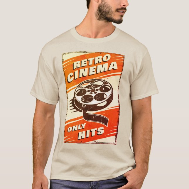 Retro CINEMA Poster T-Shirt (Framsida)