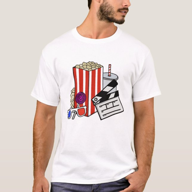 Retro Cinema Snacks Collage T Shirt (Framsida)