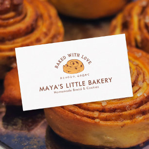 Retro Cinnamon Roll Logotyp Bageri Konditor Visitkort