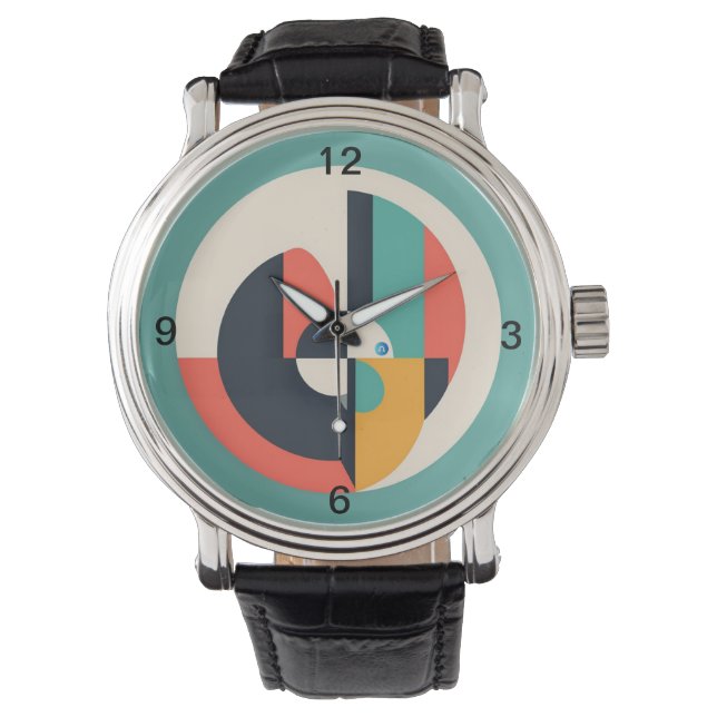 Retro Circle Pattern Wristwatch Armbandsur (Framsida)