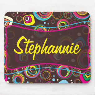 Retro Circle Square 1950 Groovy Mousepad 1970 Musmatta