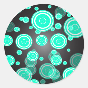 Retro Circle Stickers Runt Klistermärke