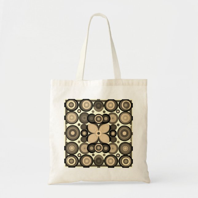 Retro Circle Tote Tygkasse (Framsidan)