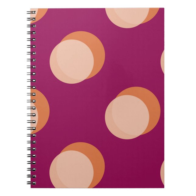 Retro Circles and Shadows Bold Pattern Purple Anteckningsbok (Framsidan)