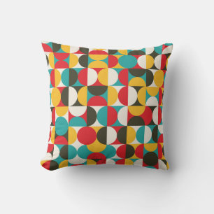 Retro Circles: Colorful Hipster Mönster. Kudde