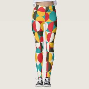 Retro Circles: Colorful Hipster Mönster. Leggings