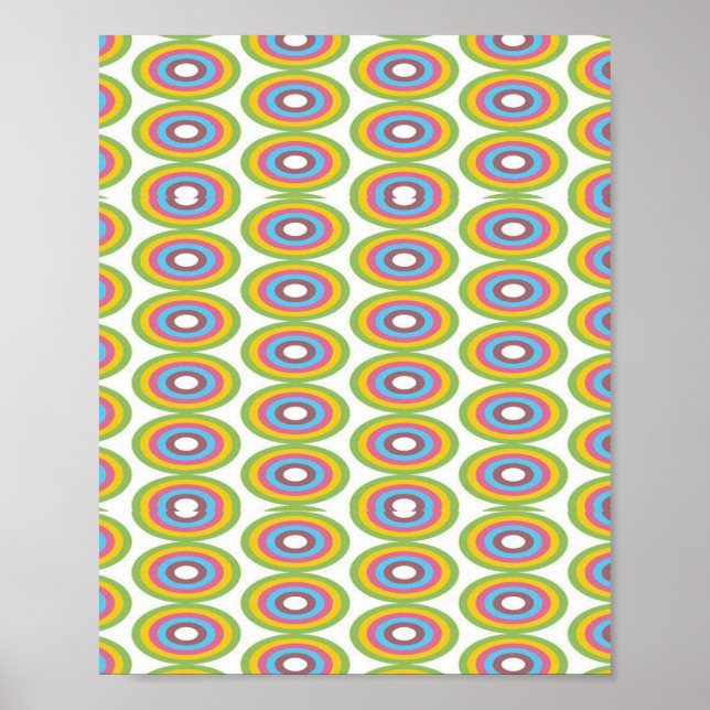 Retro circles mönster poster (Framsidan)