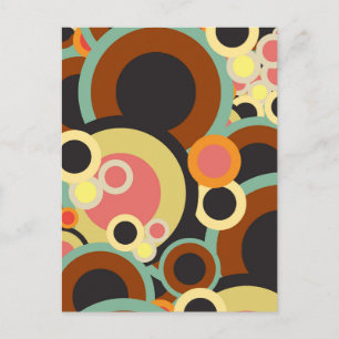 Retro circles mönster/Retro färg pallete Vykort