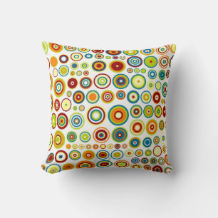 Retro Circles Mosaic Mönster   Ringar utan sjölopp Kudde