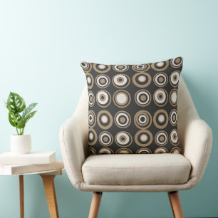 Retro Circles Neutralt Brown Kudde