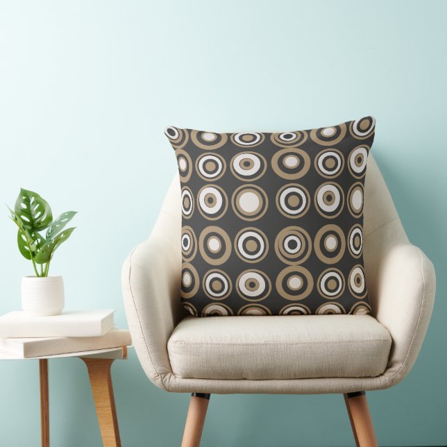 Retro Circles Neutralt Brown Kudde (Stol)