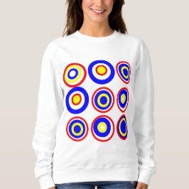 Retro Circles Red Gult Blue On White T Shirt