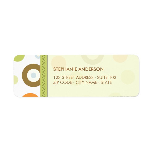 Retro Circles-Roligtens etiketter Returadress Etikett (Framsidan)