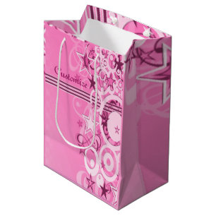 Retro Circles & Stars Rosa Gift Bag