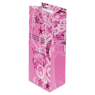 Retro Circles & Stars Rosa Vin Gift Bag