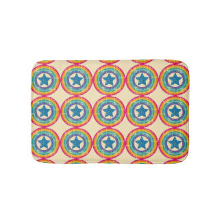 Retro Circles Stars: Sömlös Struktur. Badrumsmatta