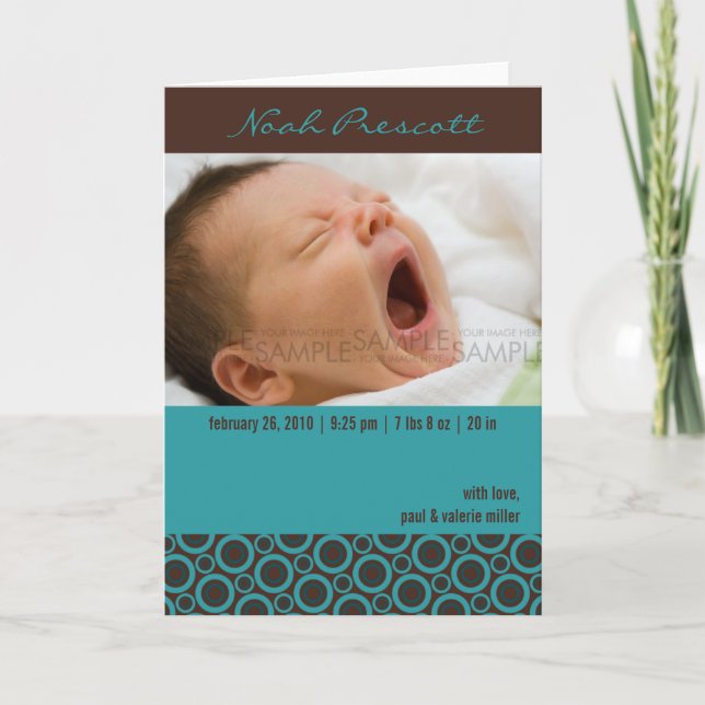 Retro Circles Teal ・ Meddelande från Baby (Framsida)