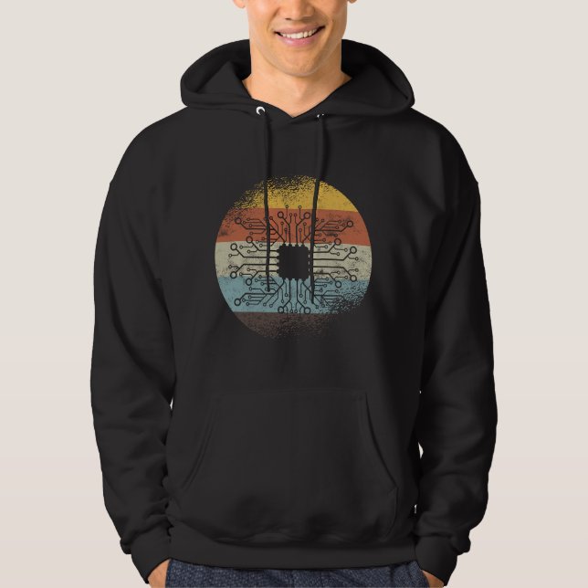 Retro Circuit Board Electronic Engineer Electricia Hoodie (Framsida)