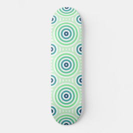 Retro Circular Geometric Mönster Skateboard