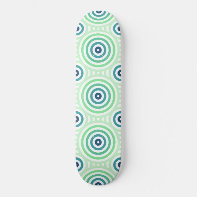 Retro Circular Geometric Mönster Skateboard (Framsida)