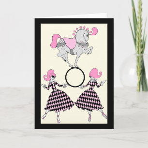 Retro Circus-gratulationskort Kort