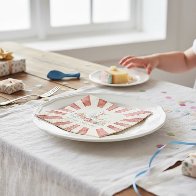 Retro Circus Theme Birthday Paper Napkins Pappersservett (Skapare uppladdad)