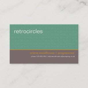 Retro cirklar mint- & orangevisitkorten visitkort