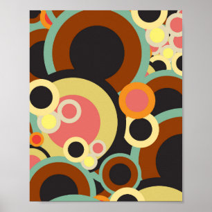 Retro cirklar mönster/Retro färgpallete Poster