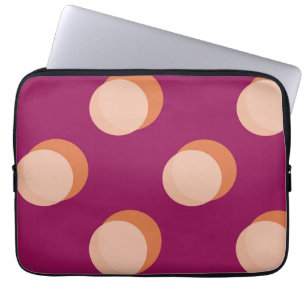 Retro Cirklar och Skuggor Fet Mönster Lila Laptop Fodral