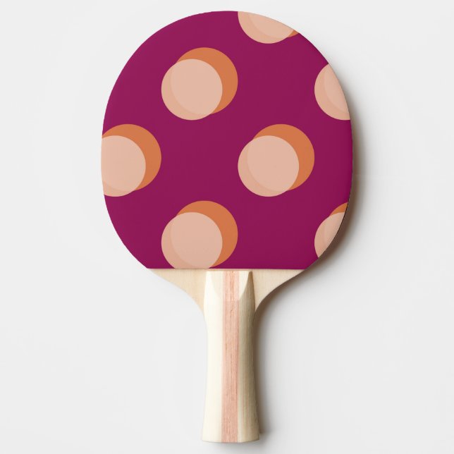 Retro cirklar och skuggor fet mönster lila pingisracket (Framsidan)