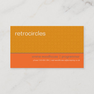 Retro cirklar orange- & solbrännavisitkorten visitkort