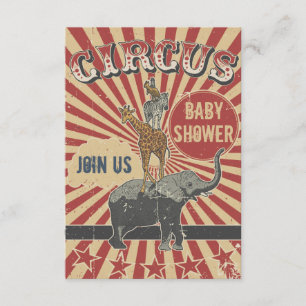 Retro Cirkus Baby Shower Inbjudan