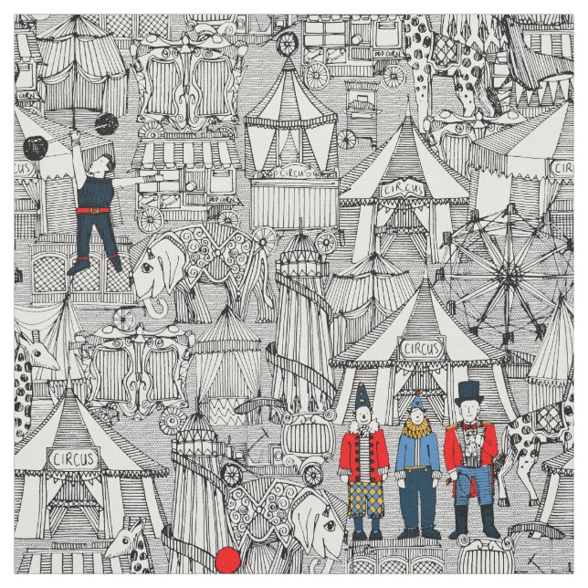 retro cirkusbw-col tyg (Provkarta)