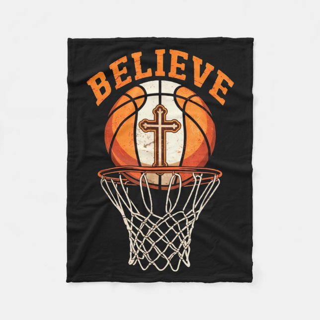 Retro Citat Tro Kristen Basket Motivation Fleecefilt (Framsidan)