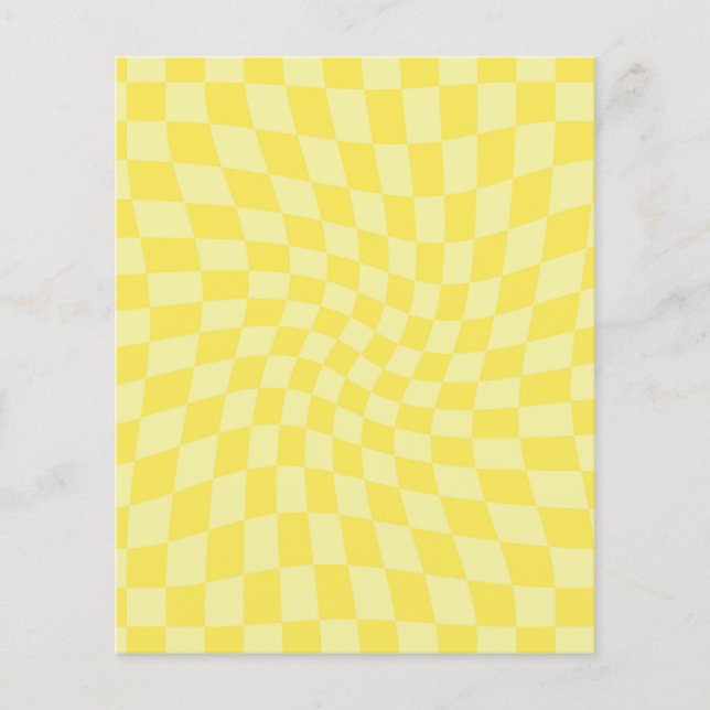 Retro Citon-Gult Pastel Warpe Checkerboard (Framsida)