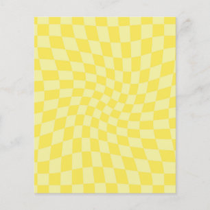 Retro Citon-Gult Pastel Warpe Checkerboard