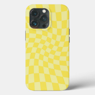 Retro Citon-Gult Pastel Warpe Checkerboard  