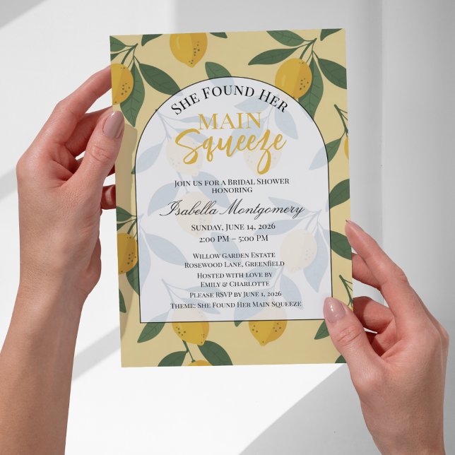 Retro Citronblad Bröllopsdusch Inbjudningar (Retro Lemon Leaves Main Squeeze Bridal Shower Invitations
)