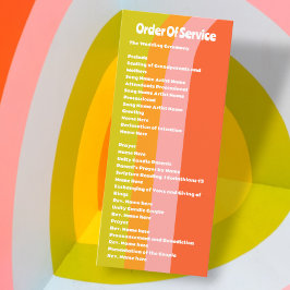 Retro Citrus Order of Service Bröllop Card Inbjudningar