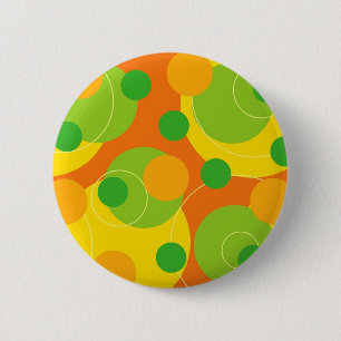 Retro Citrus Roligt Bubly Dots Cute Colorful Butto Knapp