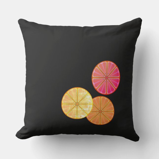 Retro Citrus Skivor Kastkudde Kudde (Framsida)