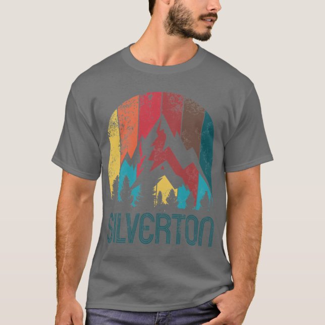 Retro City of Silverton T Shirt for Men Women and  (Framsida)