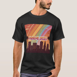 Retro City Skyline Pride 2025 Rainbow T Shirt