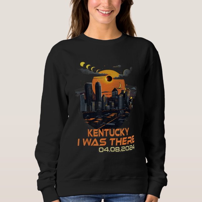 Retro Cityscape Total Solar Eclipse 2024 Kentucky T Shirt (Framsida)