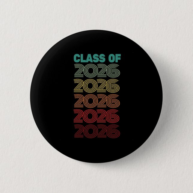 Retro Cl Of 2026 Framtida Examen Hej Nionde Klass Knapp (Framsida)