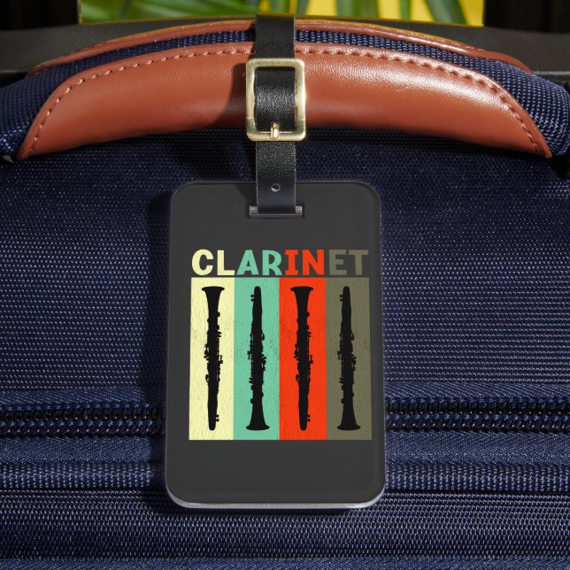 Retro Clarinet Bagagebricka (Framsida Insitu 2)